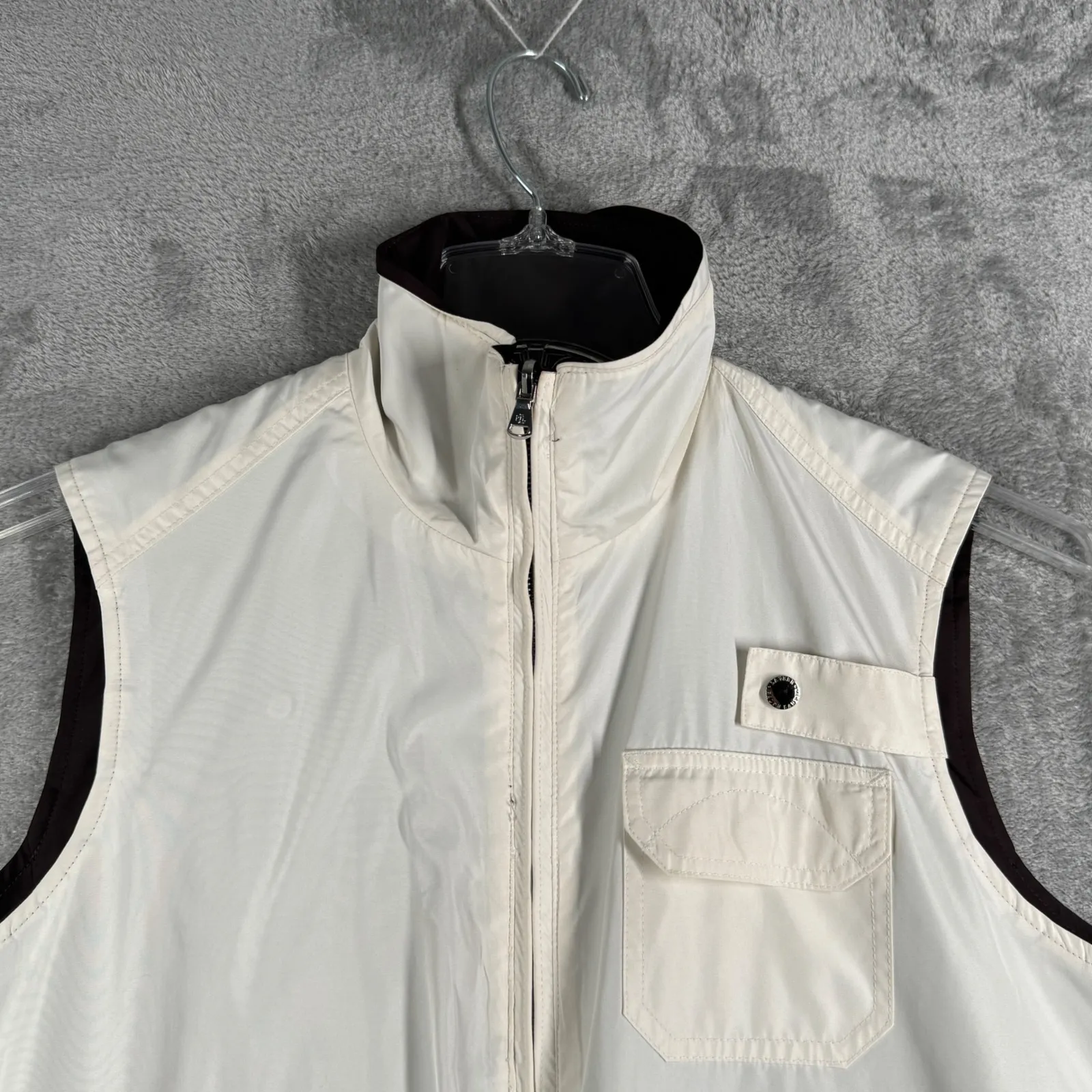 Lauren Ralph Lauren Vest Utility Brown Women L Pockets Reversible Outdoor Casual - Image 7