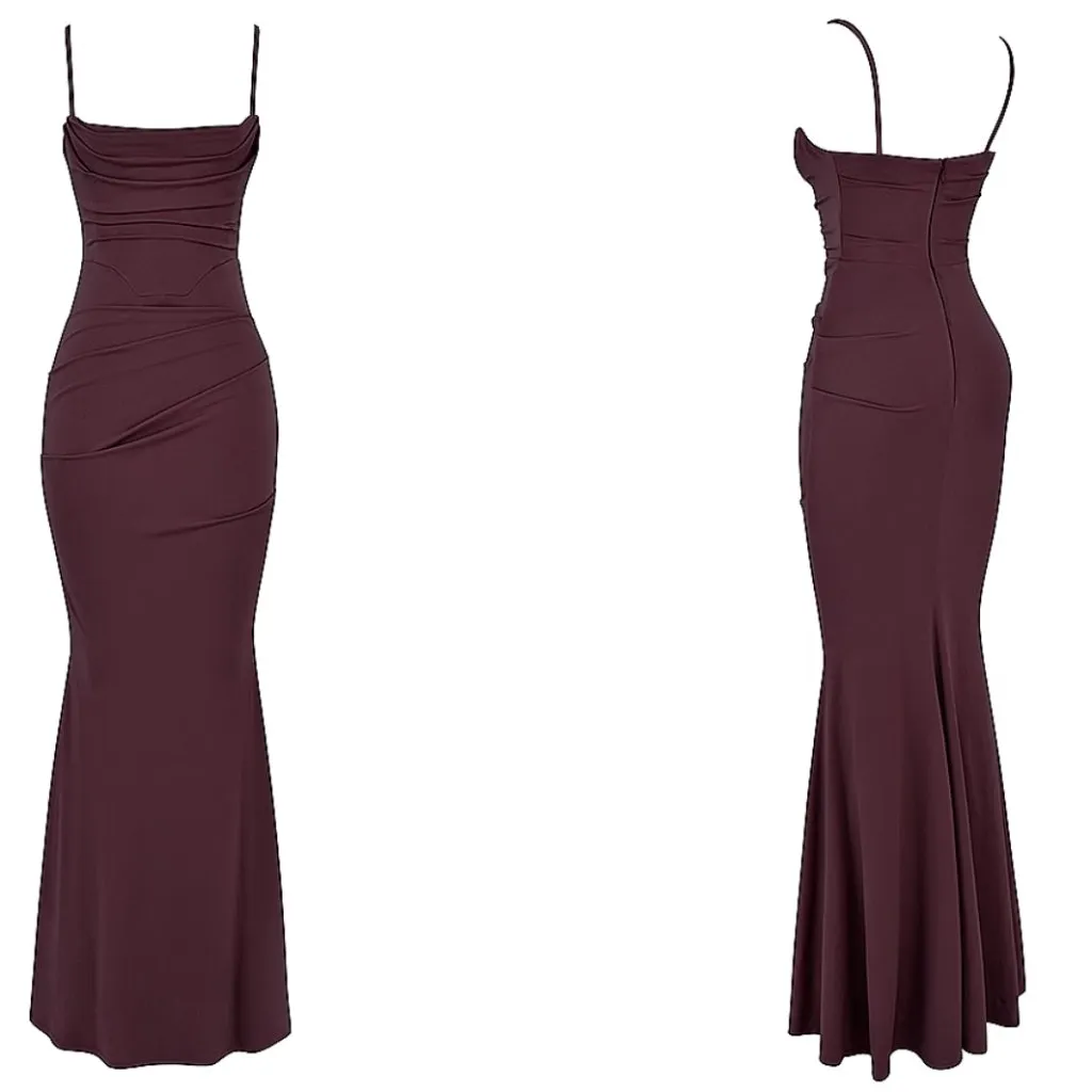 House of CB ‘Milena’ Dark Cherry Corset Maxi Dress NWOT size L - Image 17