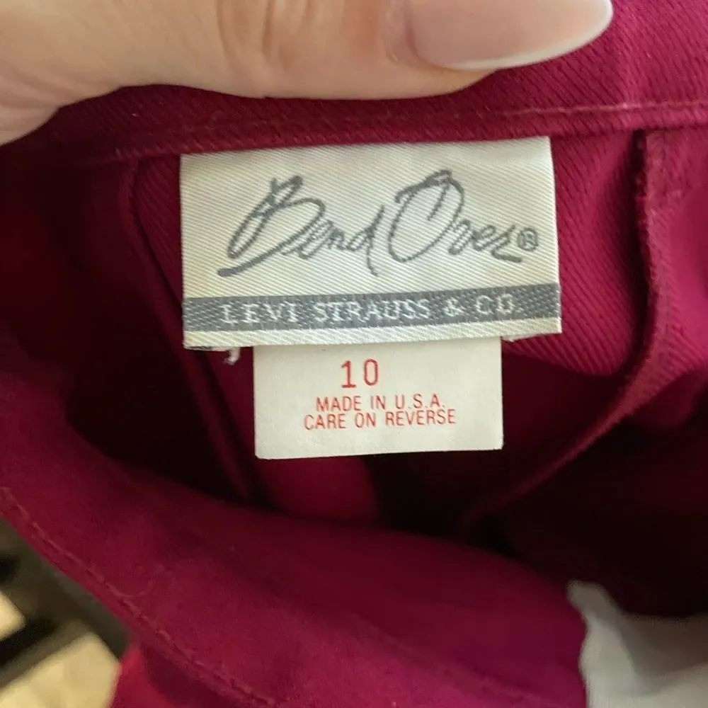 Vintage Levi's Bend Over High Waist Dress Pants‎ Slacks Size 4 Magenta Cigarette - Image 4