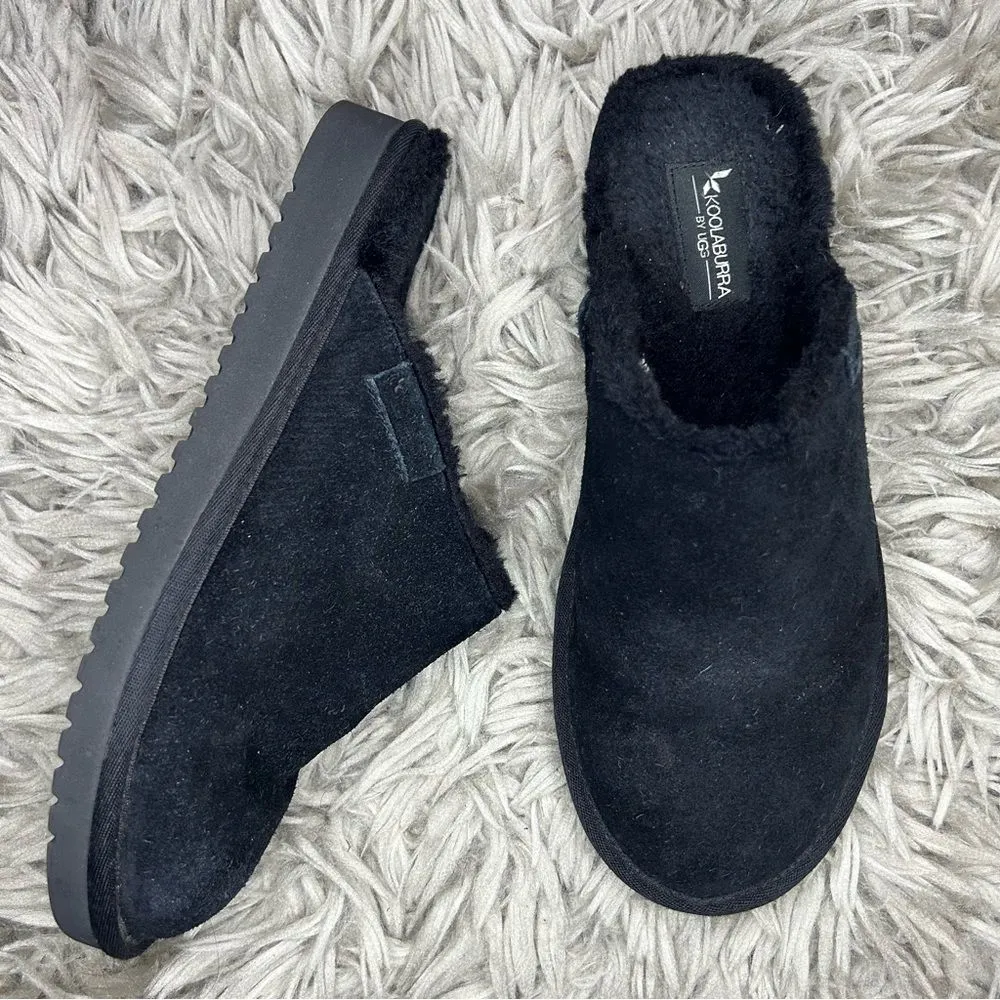 UGG Koolaburra Sonele black leather suede slip on slippers women’s shoe size 9 - Image 2