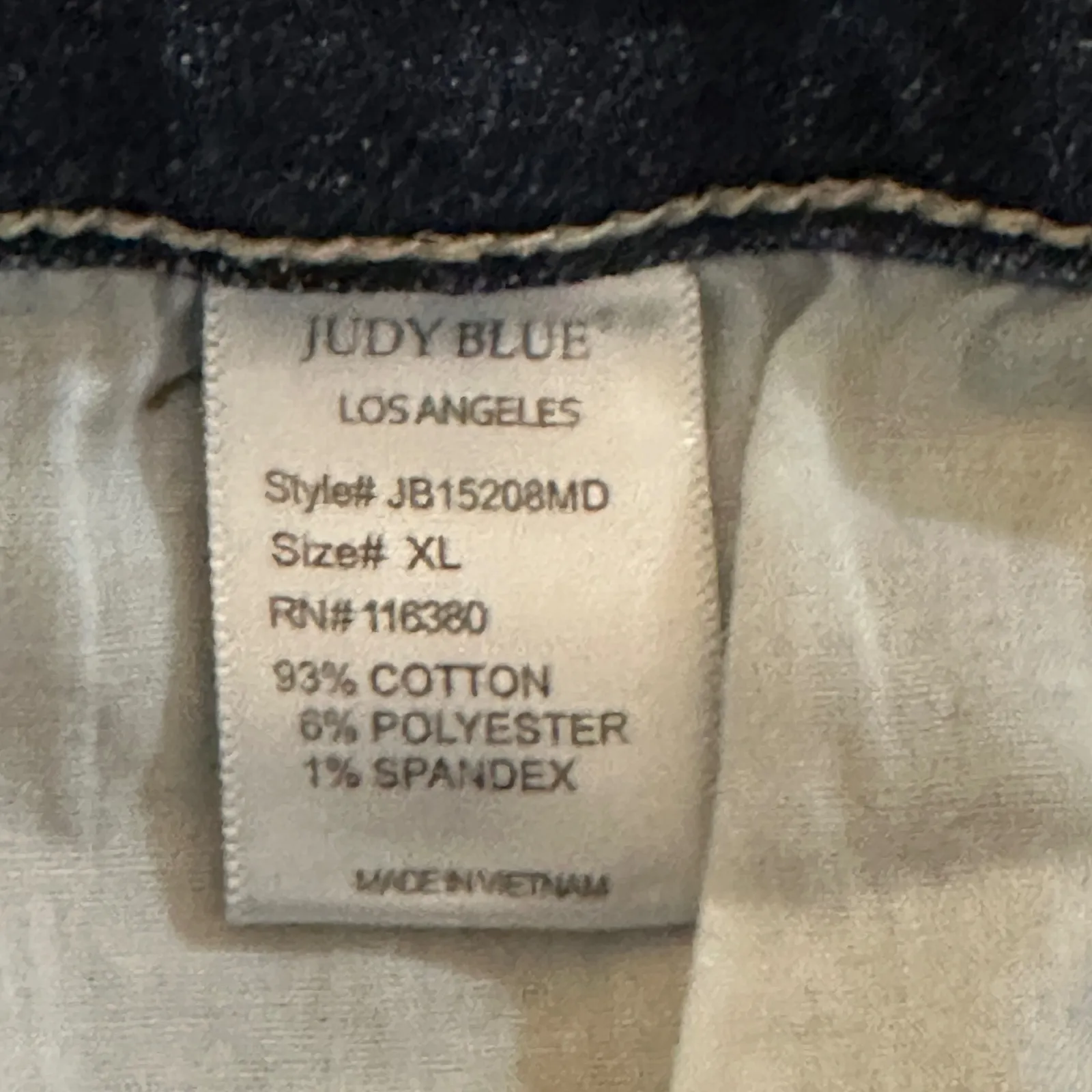 Judy Blue Mid Rise Distressed Destroyed Jean Shorts JB15208MD Size XL - Image 9