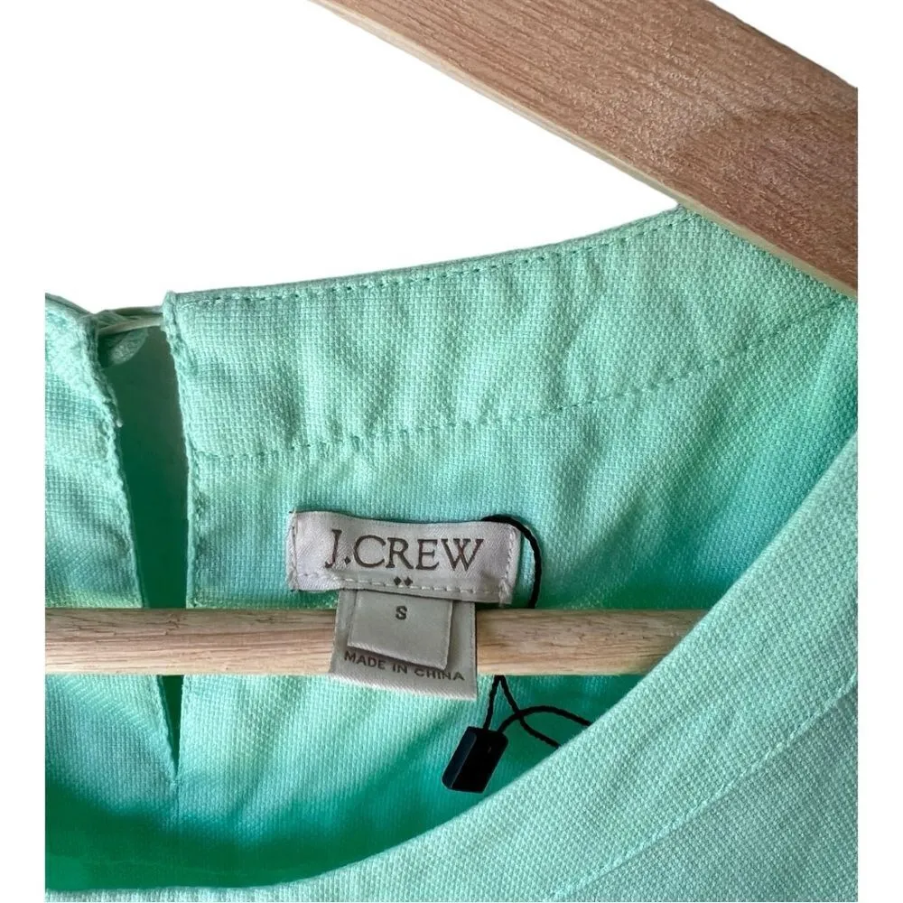 Women's J.Crew short sleeve top light fabric blouse light mint pullover size S. - Image 4