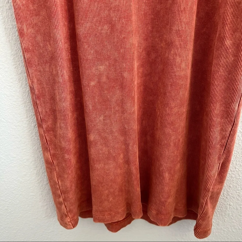 TopShop Red Orange Ribbed Tie Dye Tank Dress US 8 - Image 10