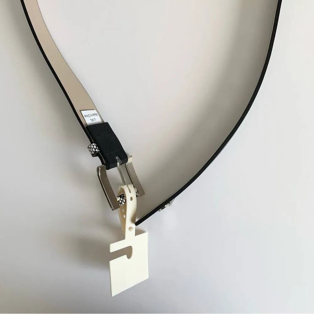 Adrienne Vittadini Black and Silver Belt Snakeskin Detail Size Large/XL - Image 5