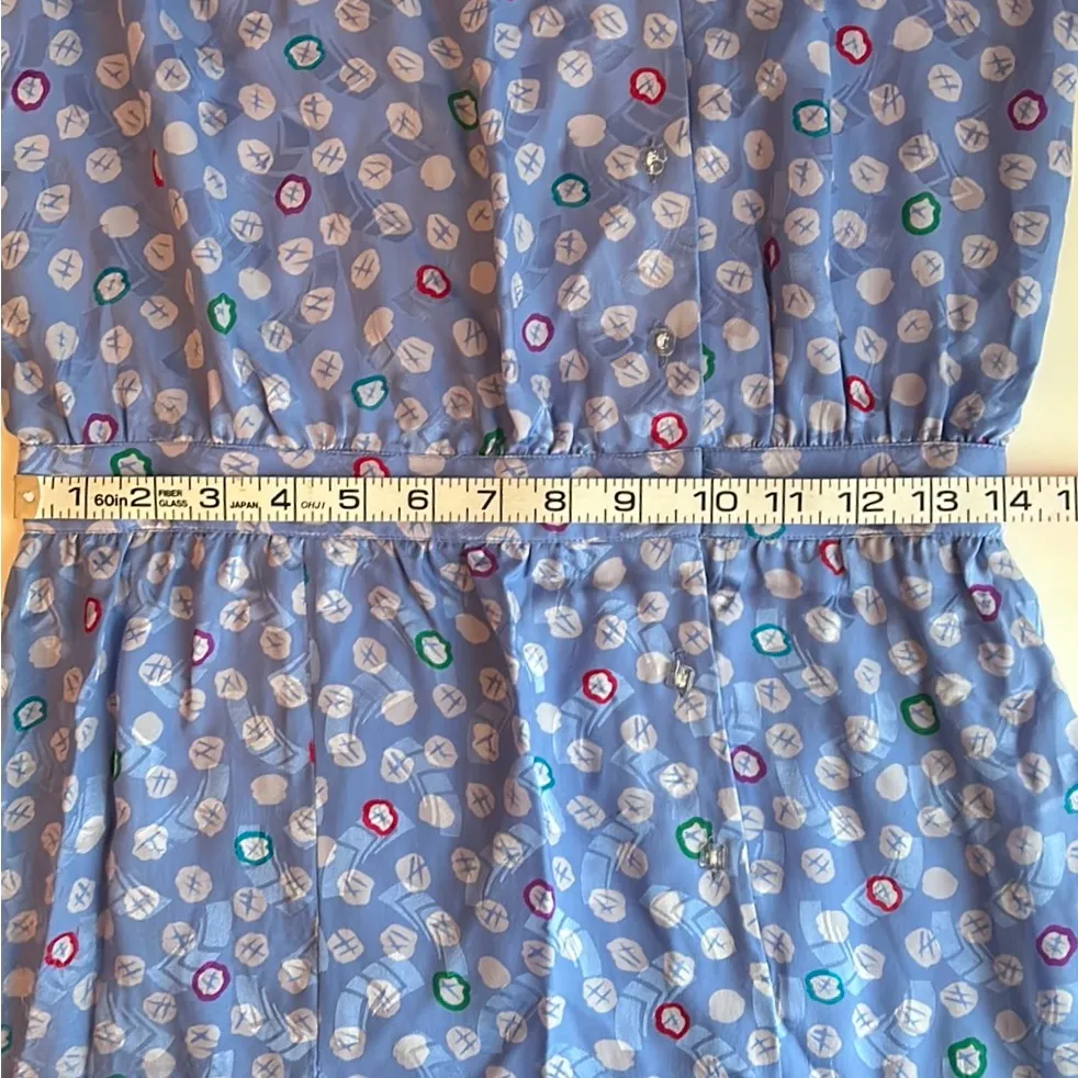 Maggy London by Jeannene Booher vintage printed periwinkle silk dress Size 12 - Image 16