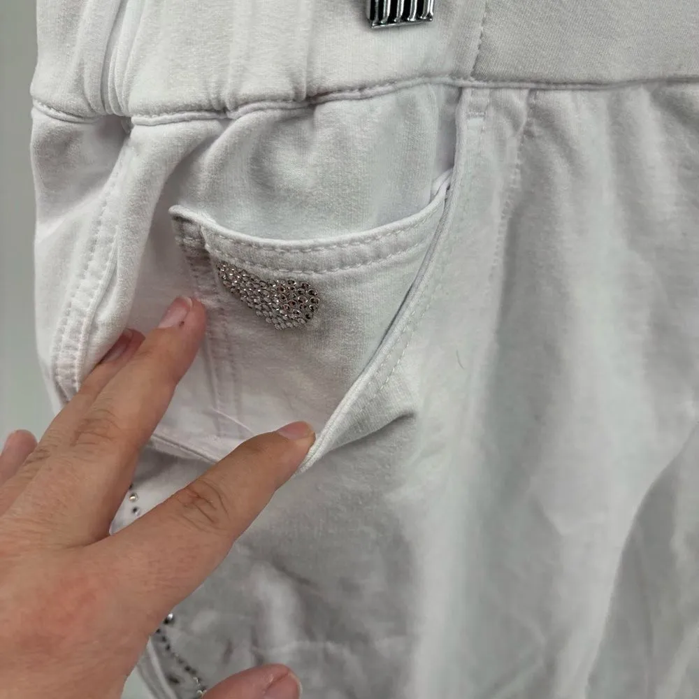 Quacker Factory white embellished dream jeans size 2X 96% cotton - Image 10