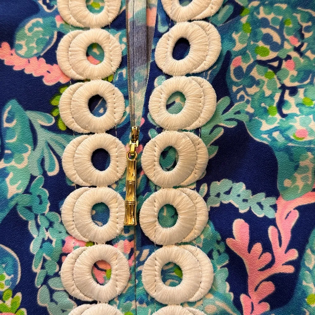 Lilly Pulitzer Jane Shift Dress 0 Corsica Blue Turtle Villa Preppy Coastal - Image 6