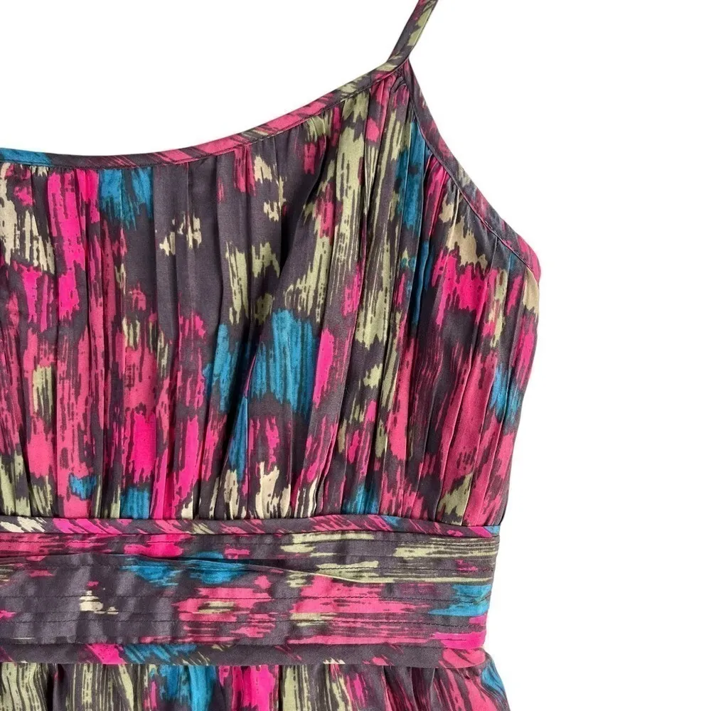 Halogen Silk Blend Babydoll Dress with Pockets in Colorful‎ Abstract Print, Sz 2 - Image 4