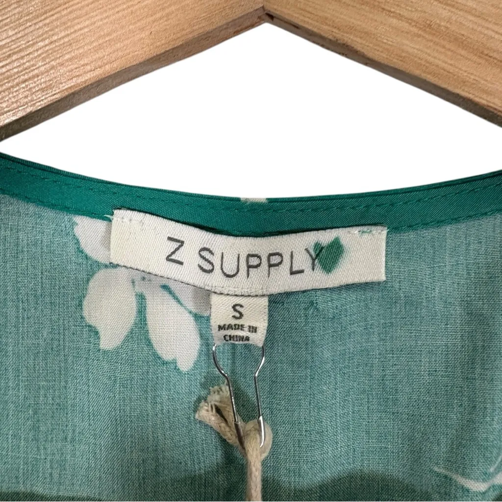 NEW Z Supply Uma Floral Print V neck Short Sleeve Wrap Maxi Dress Size Small - Image 9