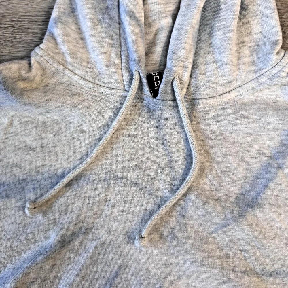 H&M Divided Cropped Hoodie Gray Tie Dye Women's L Fleece Sweatshirt Jacket EUC - Image 4