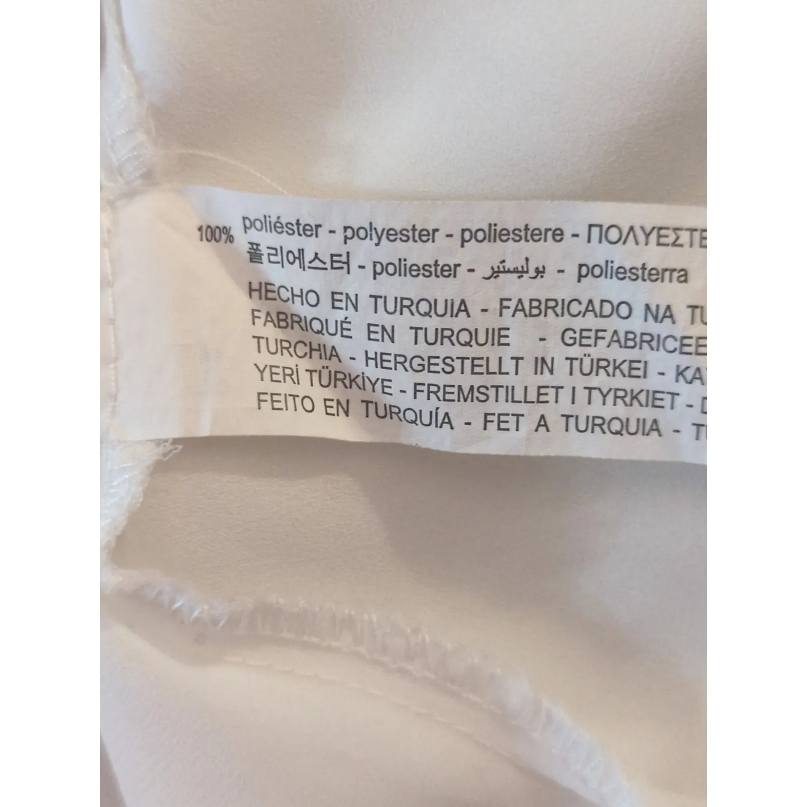 Zara White & Black Blouse‎ Women's XS Tie Neck Flowy Casual Top Academia Preppy - Image 5