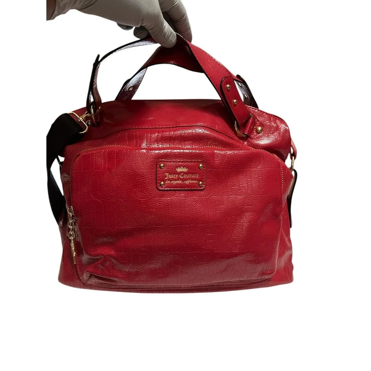 NWOT JUICY COUTURE Ever After Cherry Satchel Bag Purse L Red Gold Valentines Y2K - Image 2