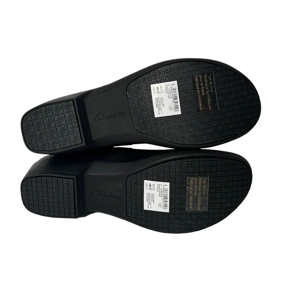 NEW Clarks Womens 8 Talene Ave Black Leather Non Slip Mary Jane Shoes 26174443 - Image 8