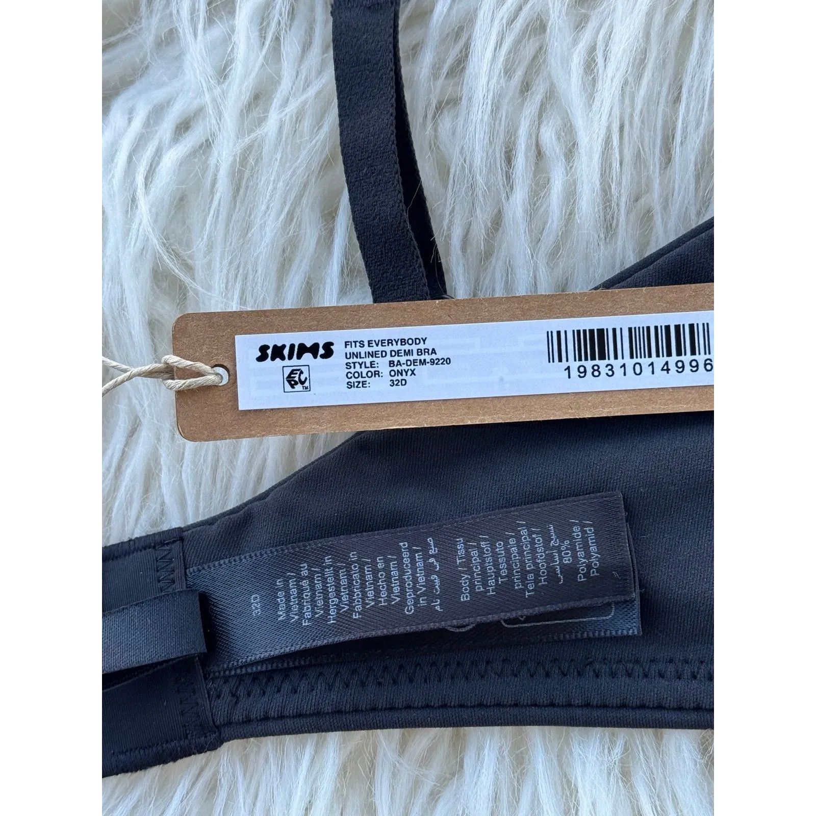 Skims Fits Everybody Unlined Demi Bra Onyx Size 32D - Image 6