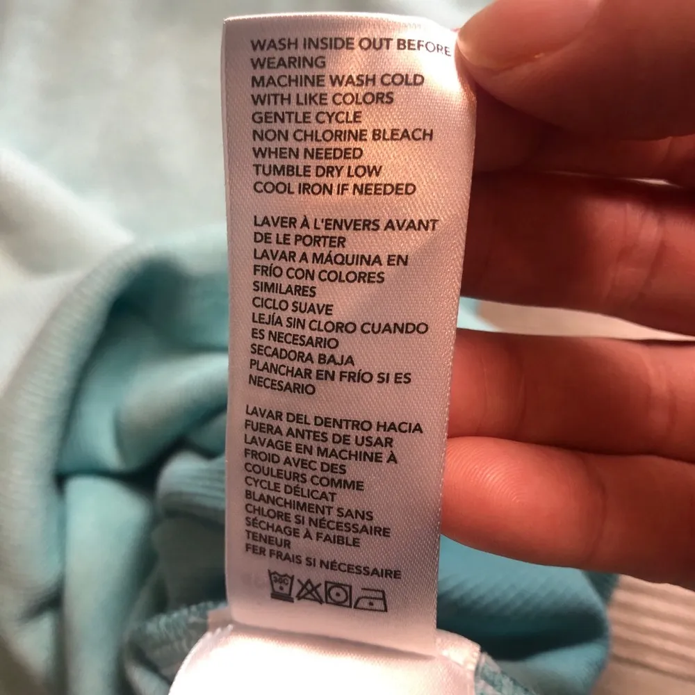 Good American Candy Wash Cutaway Micro Rib Blue Crewneck Womens Size XL - Image 9