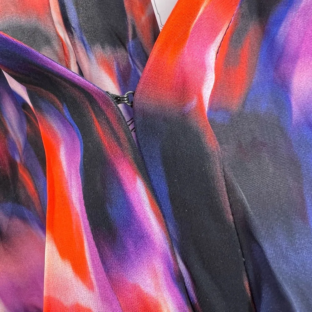 Parker Cedric Silk Multicolor Short Sleeve Blouse Size Small New - Image 6