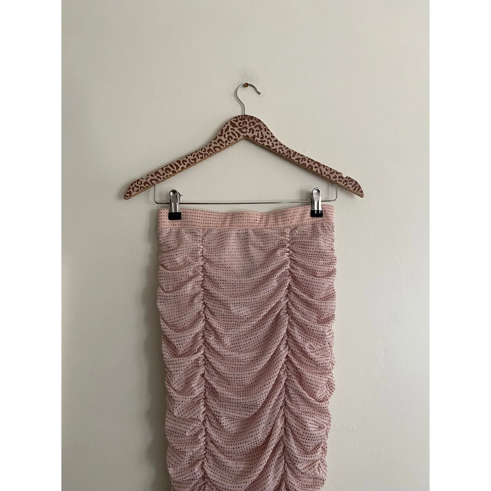 FOR LOVE & LEMONS NWT All That Glitters Pink Sparkle Midi Skirt Size Small - Image 5