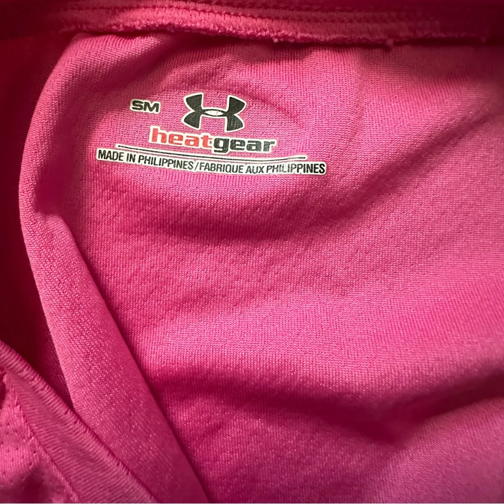 Under Armour HeatGear Pink Tank Top Small Running Gym Athletic Flaw S/M - Image 6