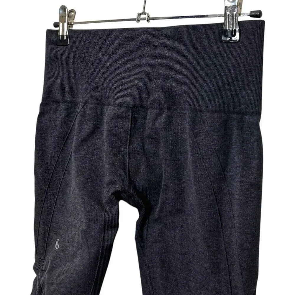 Lululemon Heathered In the Flow Capri Leggings Charcoal Gray Women’s Size 6 - Image 5