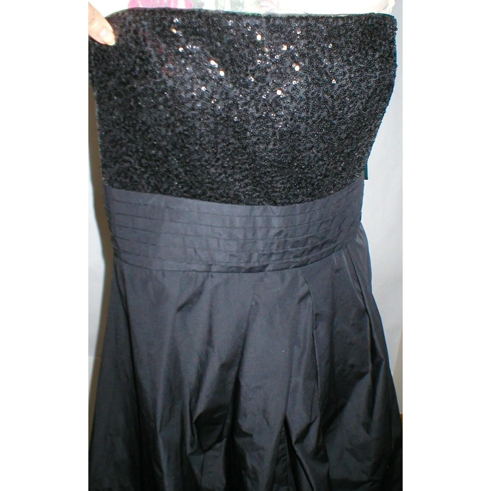 New Womens NWT Dress 14 Ralph Lauren Sequin Black Designer Strapless Strap Party - Image 2
