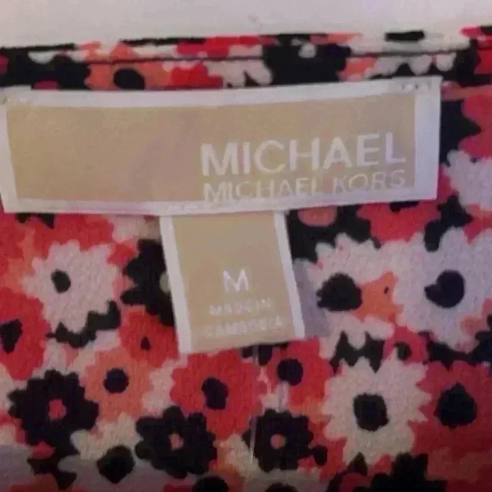 Michael Kors Women's Floral Peasant Blouse Multicolor Size M - Image 13