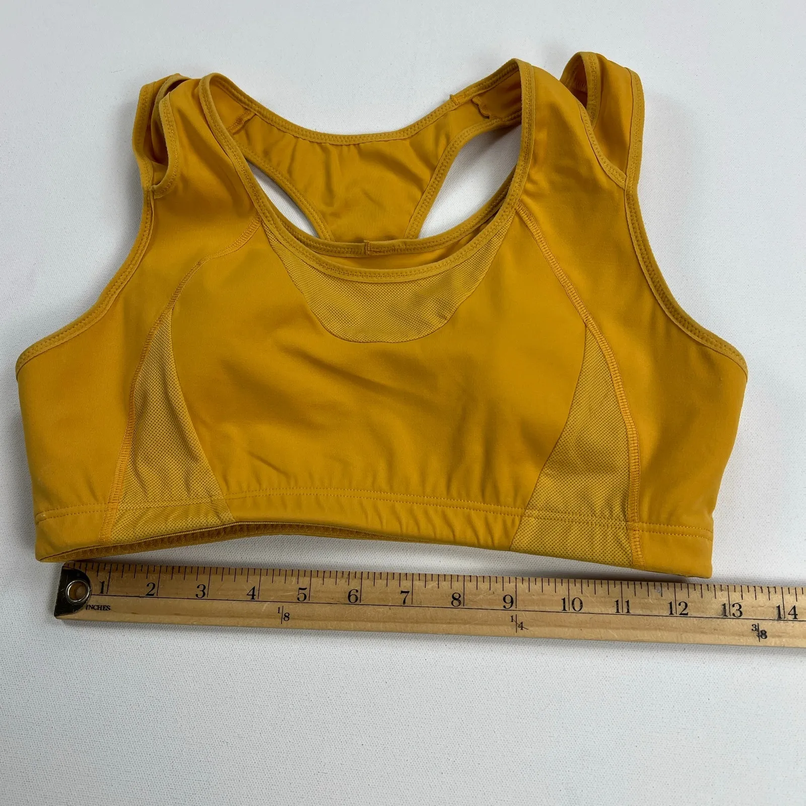 Pair of Syrokan Sports Bras High Impact Wirefree Mesh Purple Yellow Size L Size L - Image 13