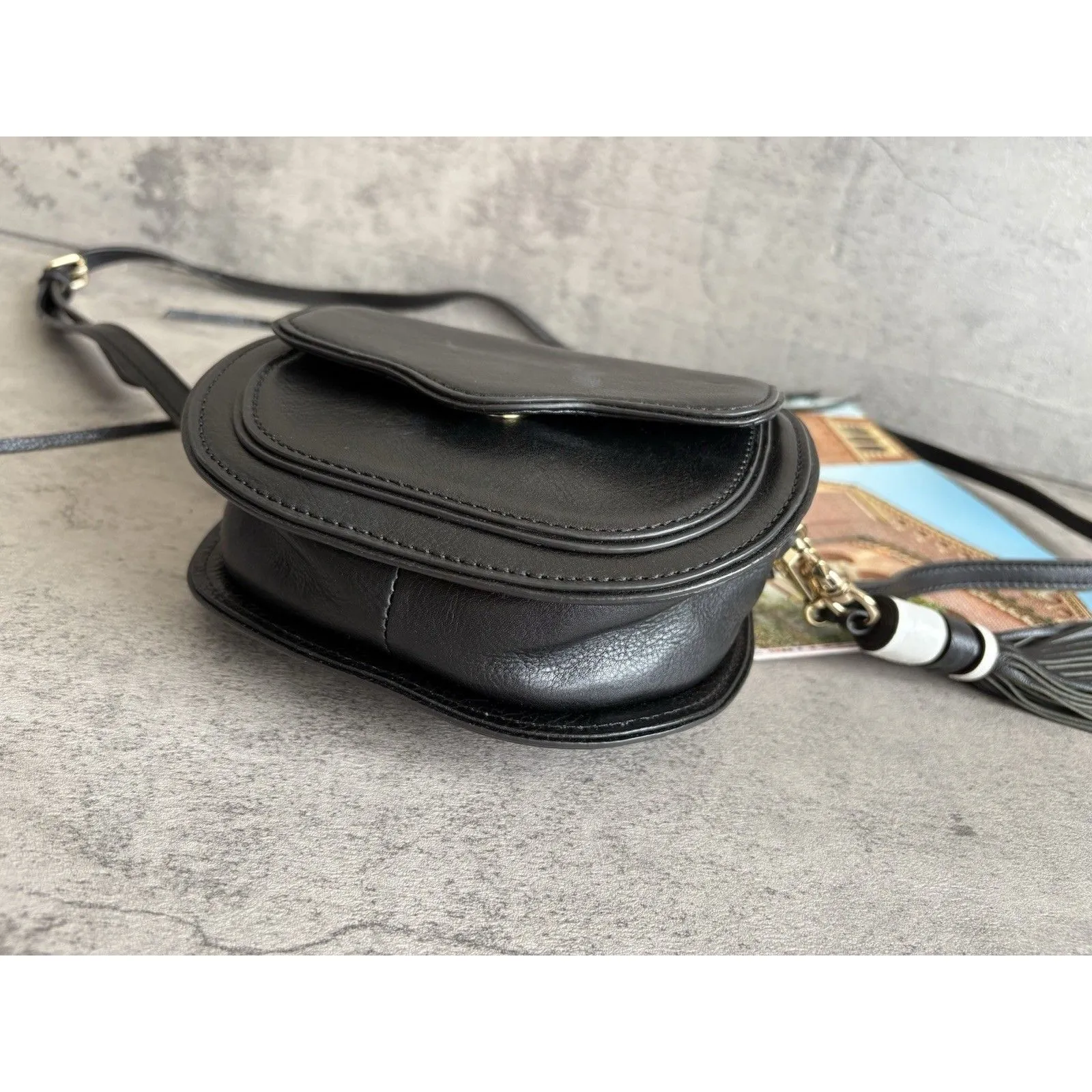 $299 REBECCA MINKOFF Mini Suki CROSSBODY BAG Leather y2k 90s Tassel - Image 2