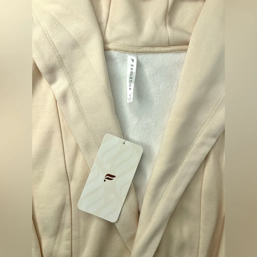 Fabletics Lexie Hooded Robe Women's Tapioca Ivory Cozy Fleece Lined - Image 5