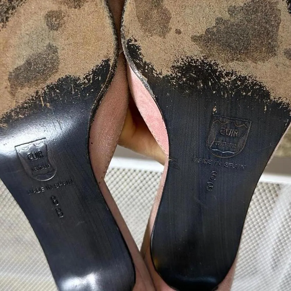 Pink suede mule with silver buckle #glam #girly #kittenheel #summerheel - Image 6