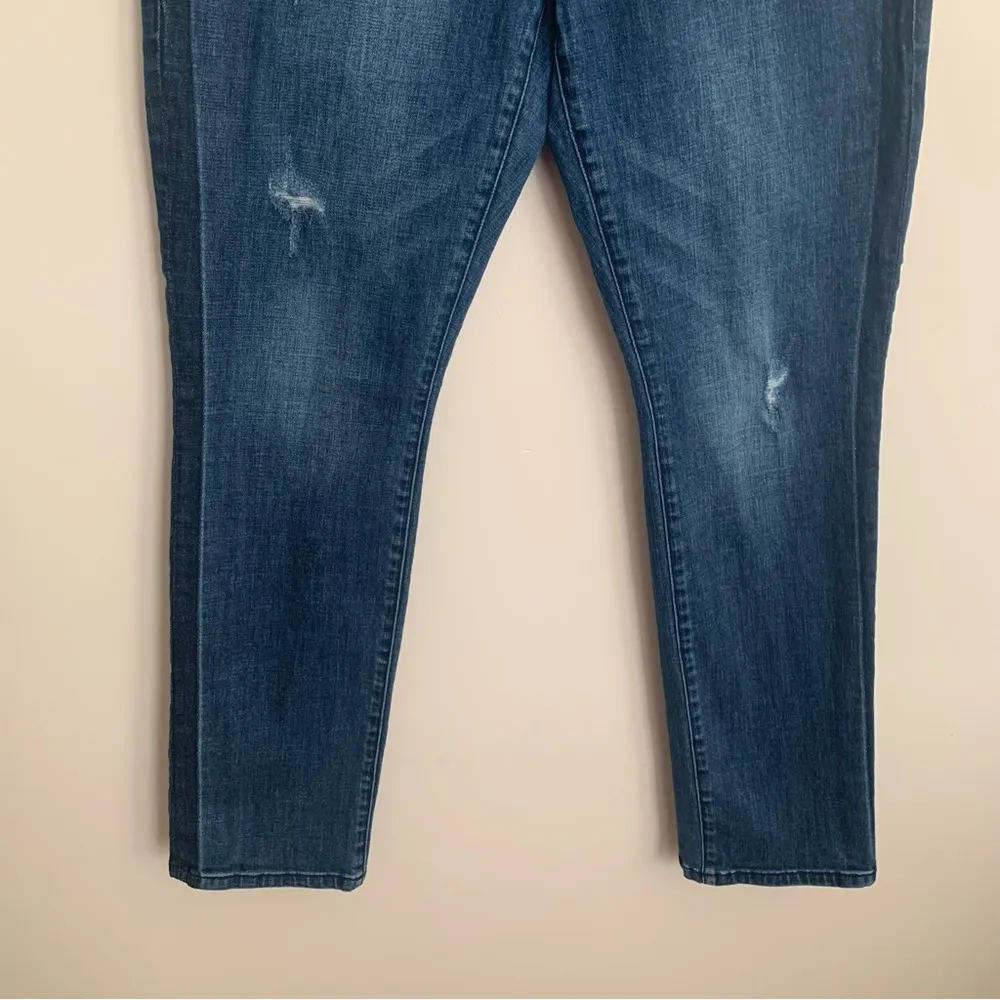 EUC  High Straight Tuxedo Stripe Distressed Jeans Style 3750 Size 10 - Image 5