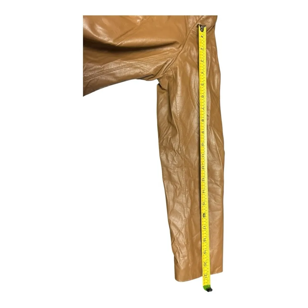 Jones New York Jacket Brown 100% Leather Collared Buttons Pockets Lined Size 6 - Image 5