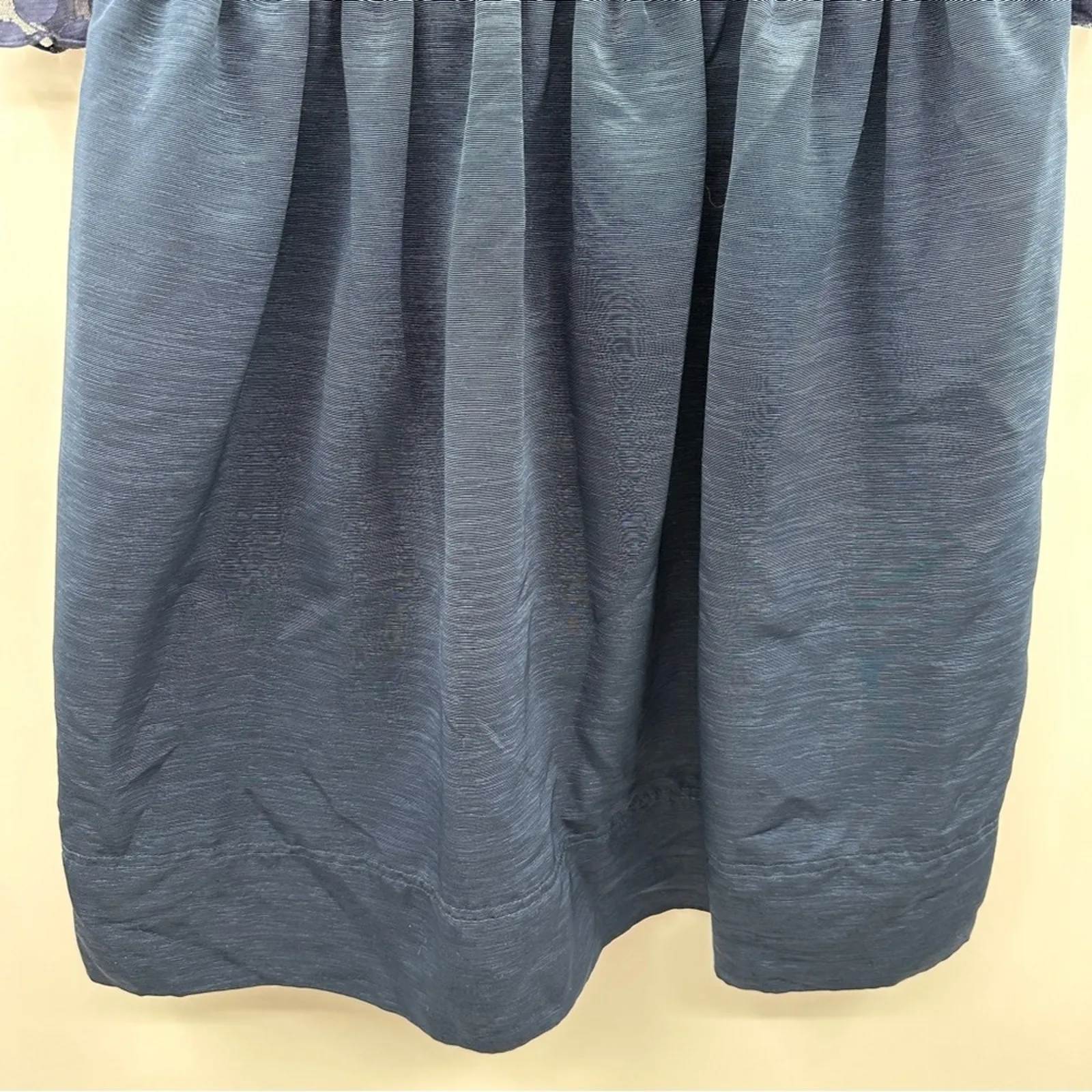 Eliza J Dark Blue Dot Mesh Bodice Fit & Flare Cocktail 3/4 Sleeve Mini Dress 14‎ - Image 5