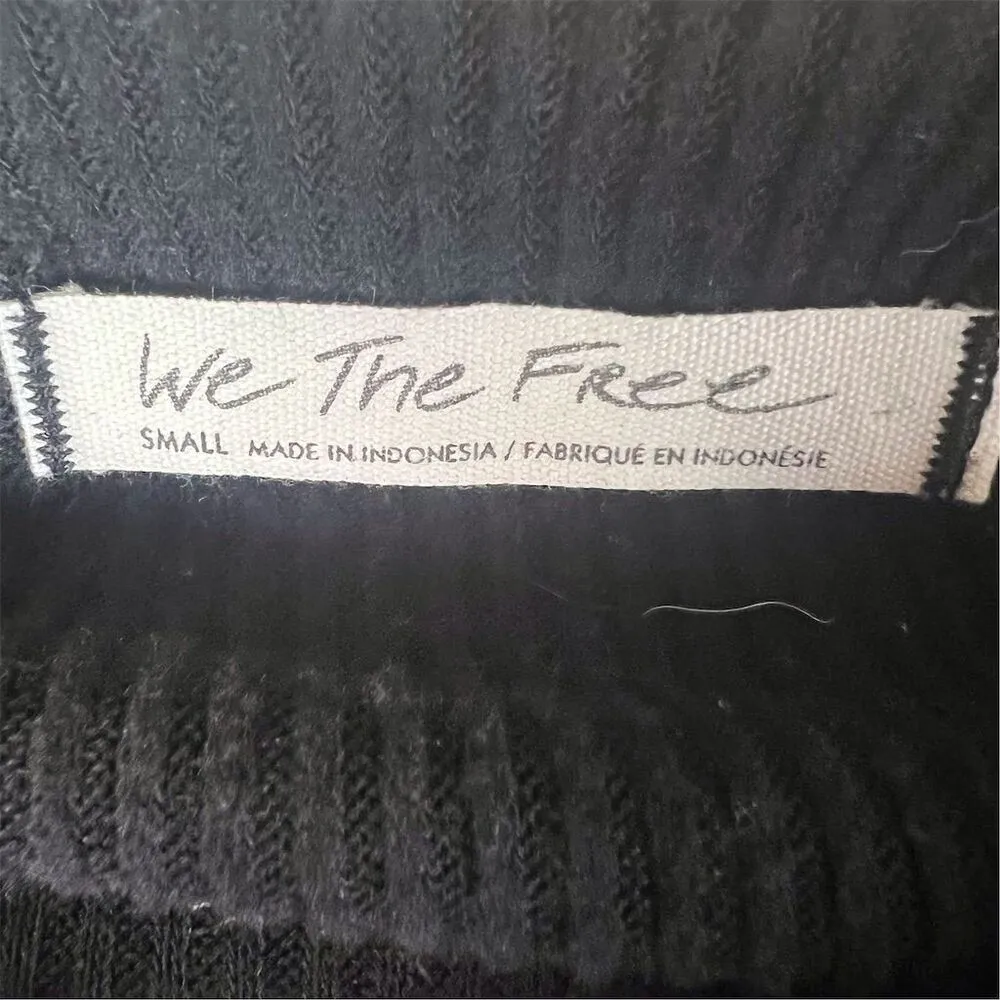 We The Free Free People Boho Women's Black Oversized Pullover Sweater Size Small - Image 2