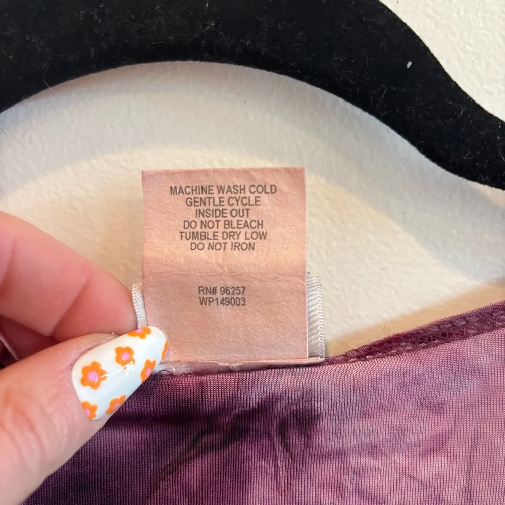 Y2K 90's Whimsical Tie Dye Floral Velvet Mesh Women's Faux Wrap Top Size Large - Image 6