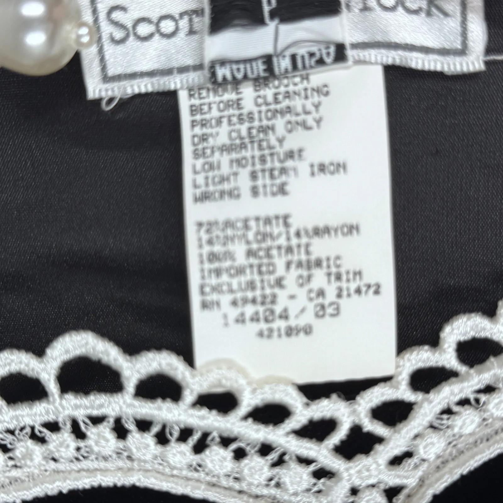 Scott McClintock Dress Vintage‎ Black Velvet Lace Mini Bouche Gothic Elegant 2 Size 6 - Image 10