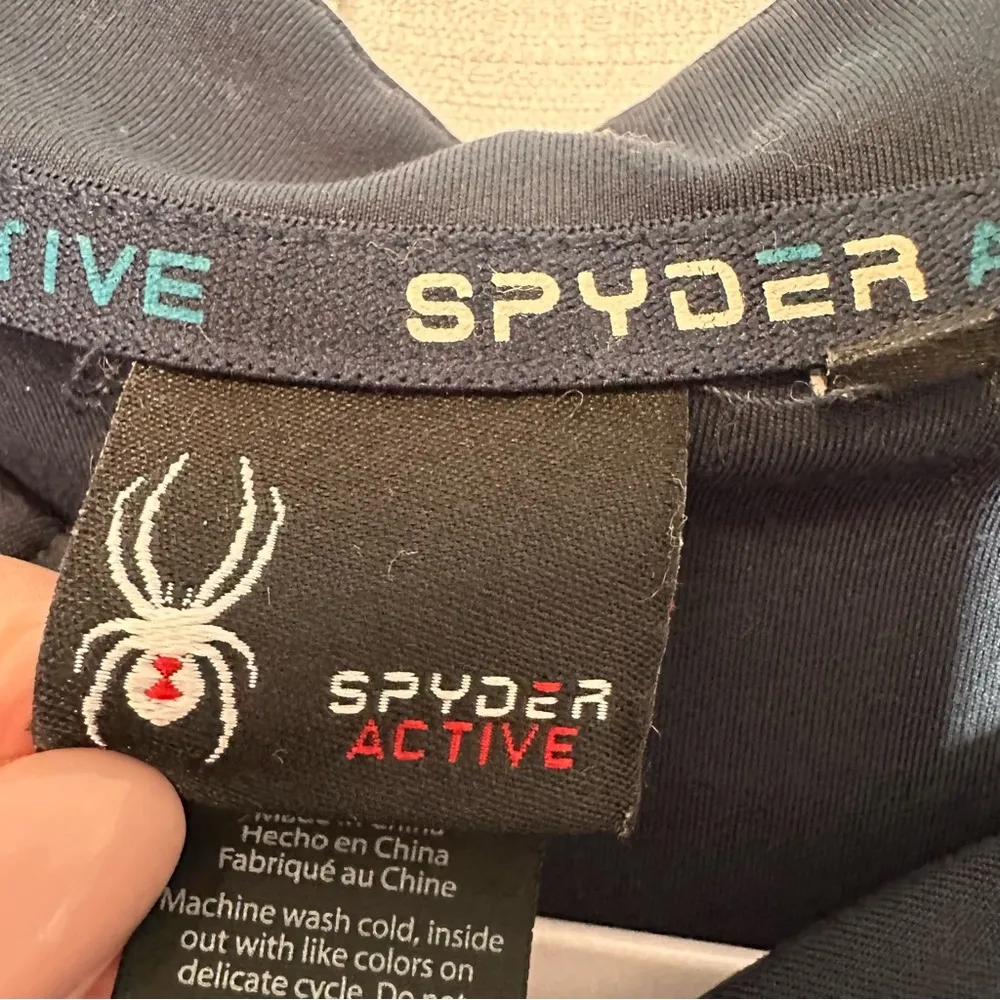 Spyder Active Navy 1/2 Zip Long Sleeve Pullover Women's Sz L Hiking Outdoor Golf - Image 5