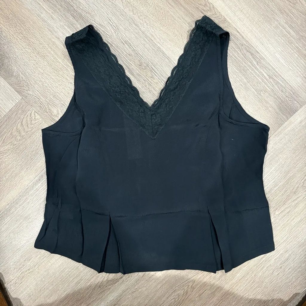 The Drop Women's Paloma Lace Trimmed Sleeveless Top, Black, XL Black - Image 6