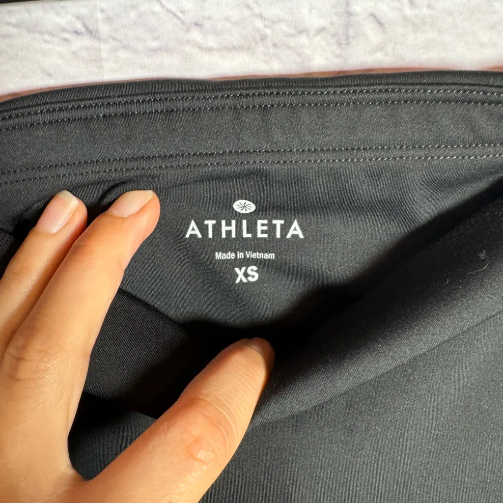 Athleta Marbled Precision 7/8 Tights Black and teal size‎ XS athletic pants - Image 7