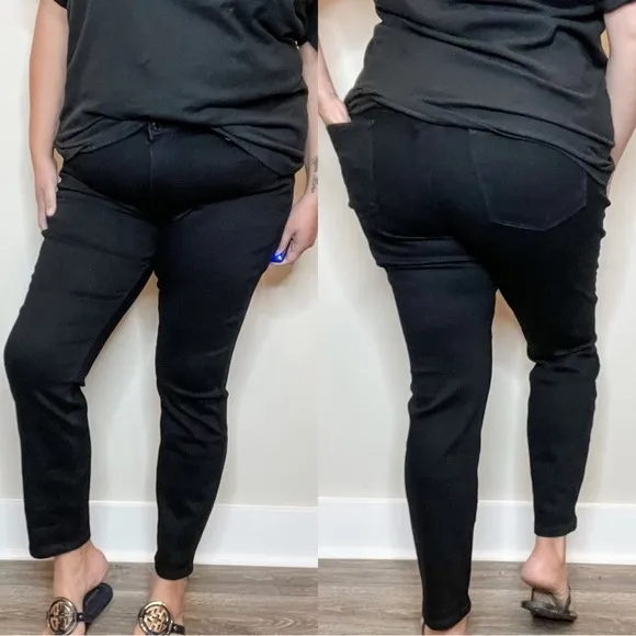 Judy Blue Slim Fit Gracie-James Black Beauty Jean Stretch Mid Rise Plus Size 24W - Image 2