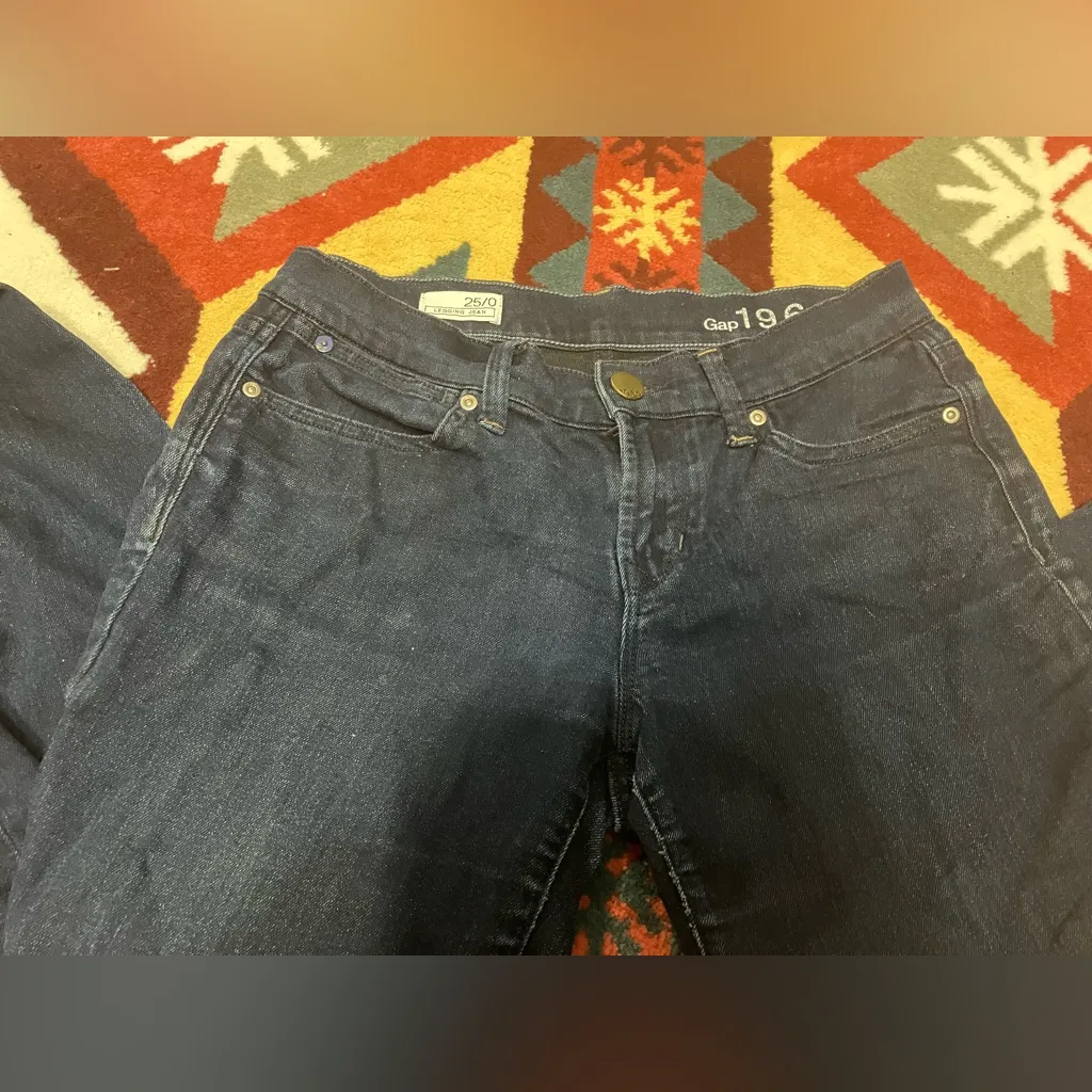 Gap 1969 Women’s Dark Blue Denim Jeans size 25/0 - Image 10