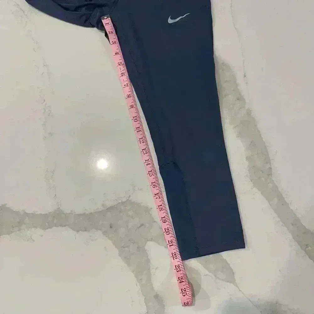 Nike Dri Fit Cropped Activewear Leggings Blue Womens Size Medium Running MeshLeg - Image 9