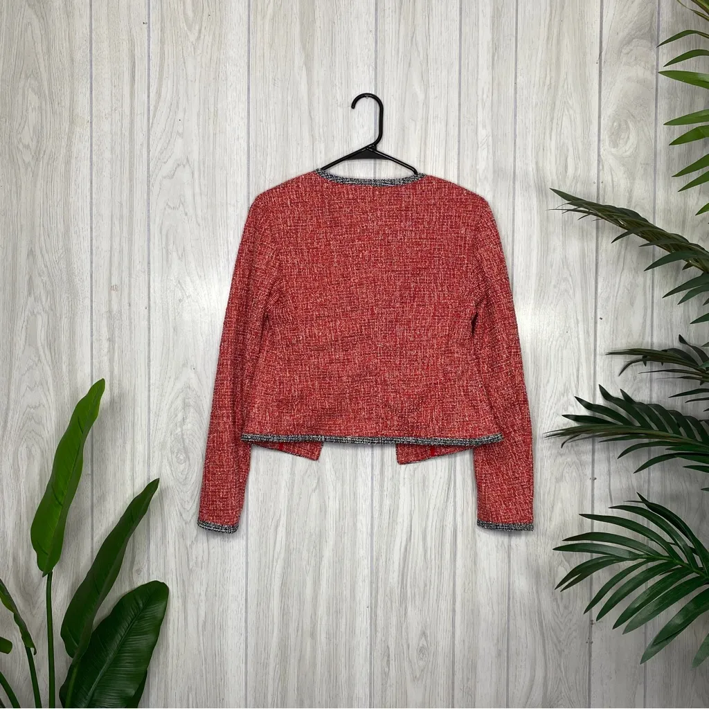 *FLAWED* NEW Walter Baker Katie Jacket in Starlight Knit Red size XS NWT - Image 2