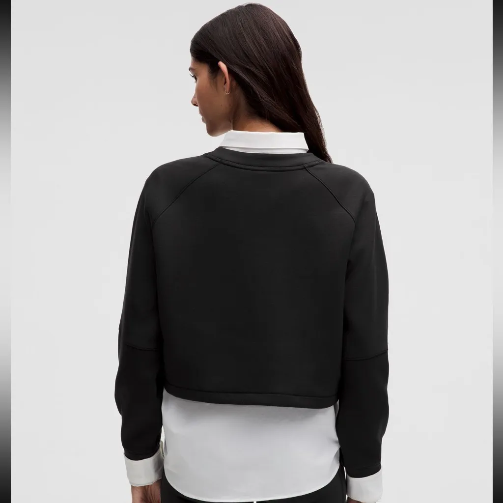 Lululemon Smooth Spacer Cropped Pullover – Black, Size 2 - Image 2