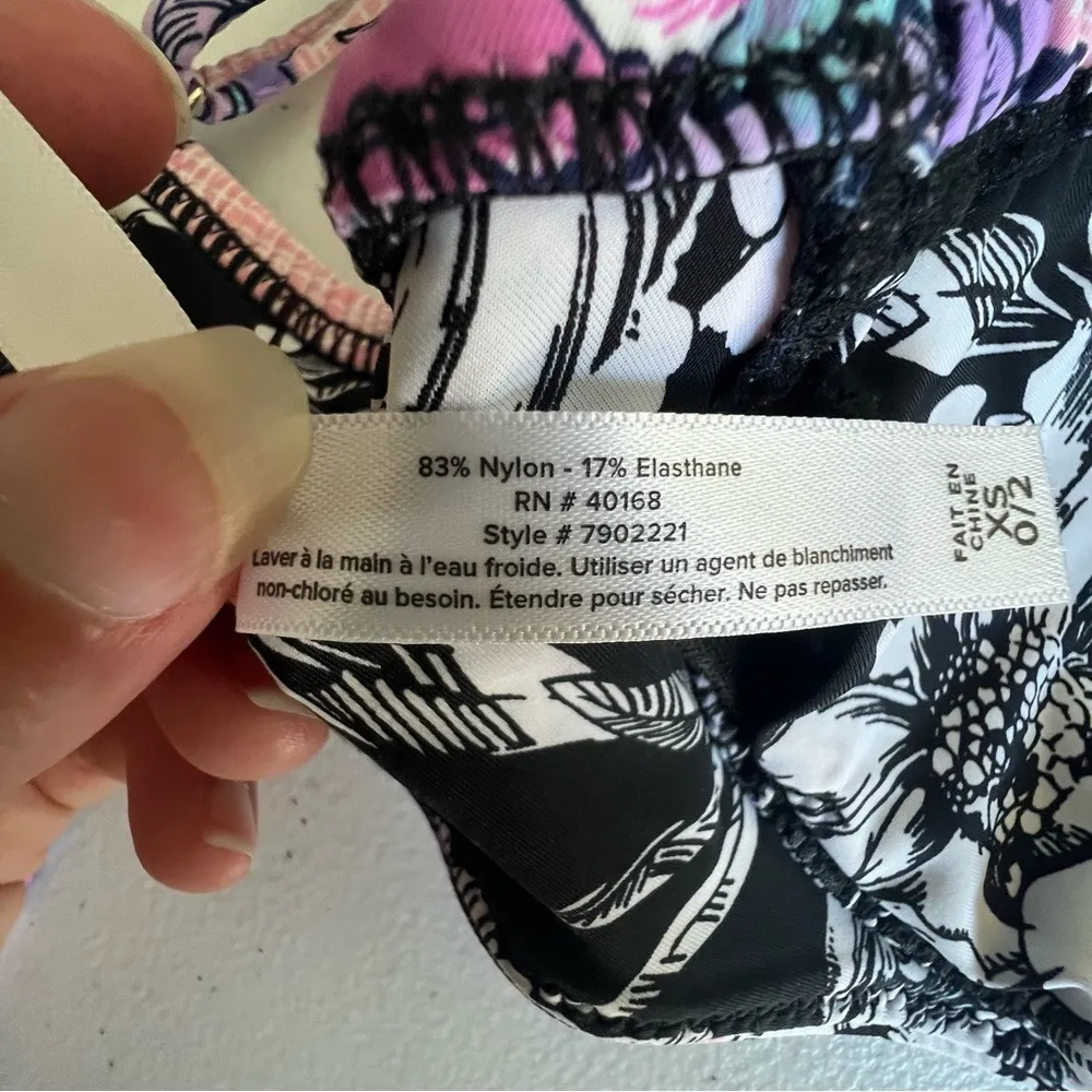 Meadow & meadow eva bikini floral pink black size small 2 piece - Image 9