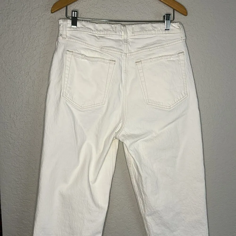 Abercrombie & Fitch The 90s Straight Ultra High Rise Jean Size 32/14 White Cream - Image 8