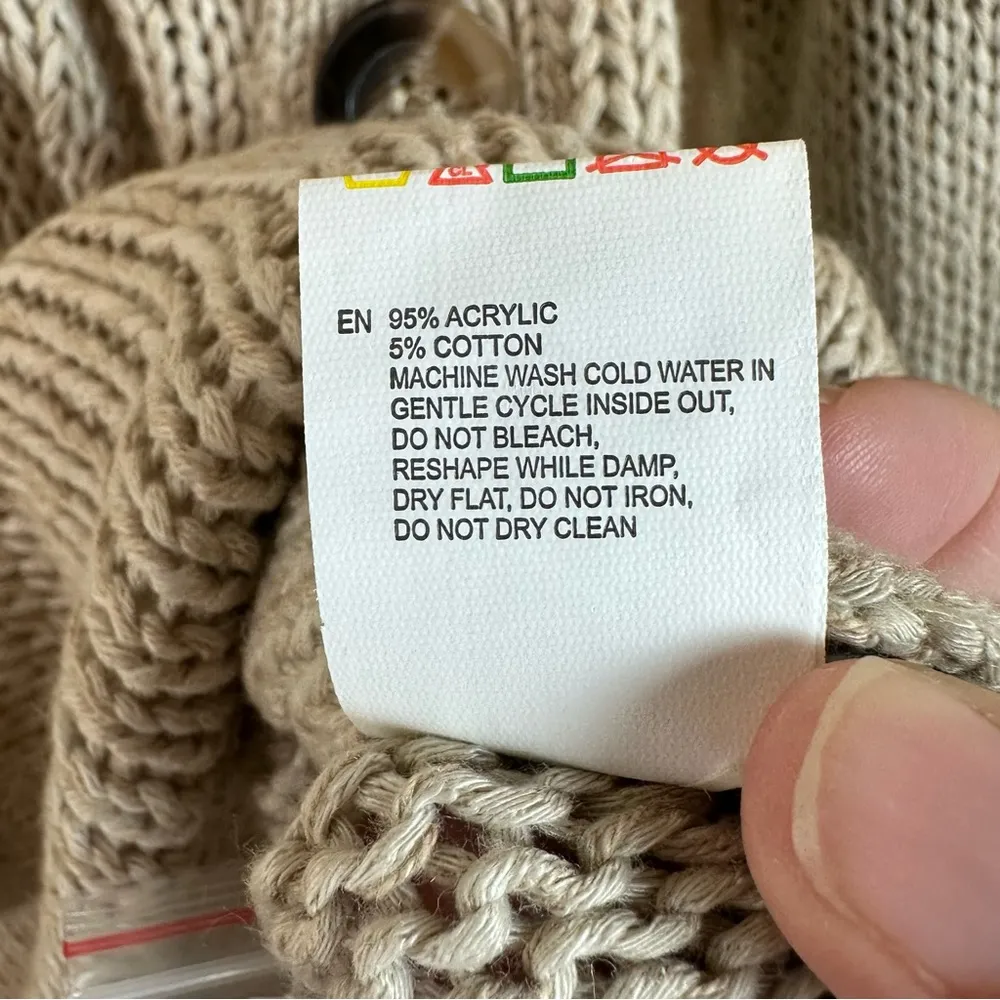 NWT Harper’s Heritage long sleeve knit elbow patch coco cream sweater women S Brown - Image 16