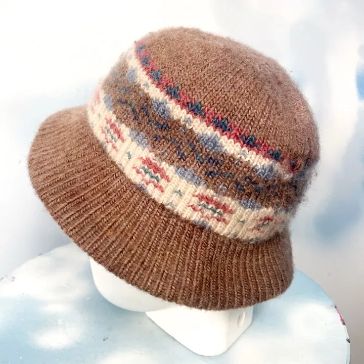 Aris fair isle bucket hat Brown - Image 3