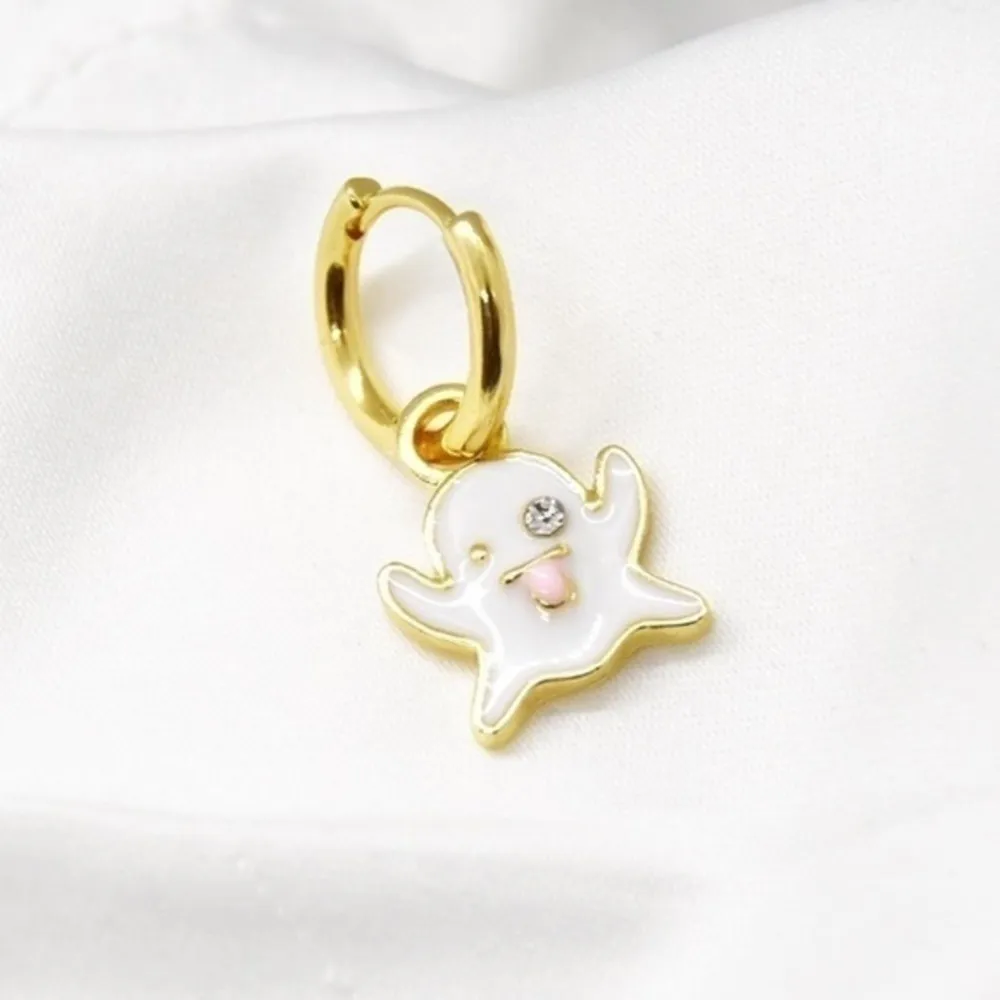 Ghost Emoji Jewelry Earrings Gold - Image 2