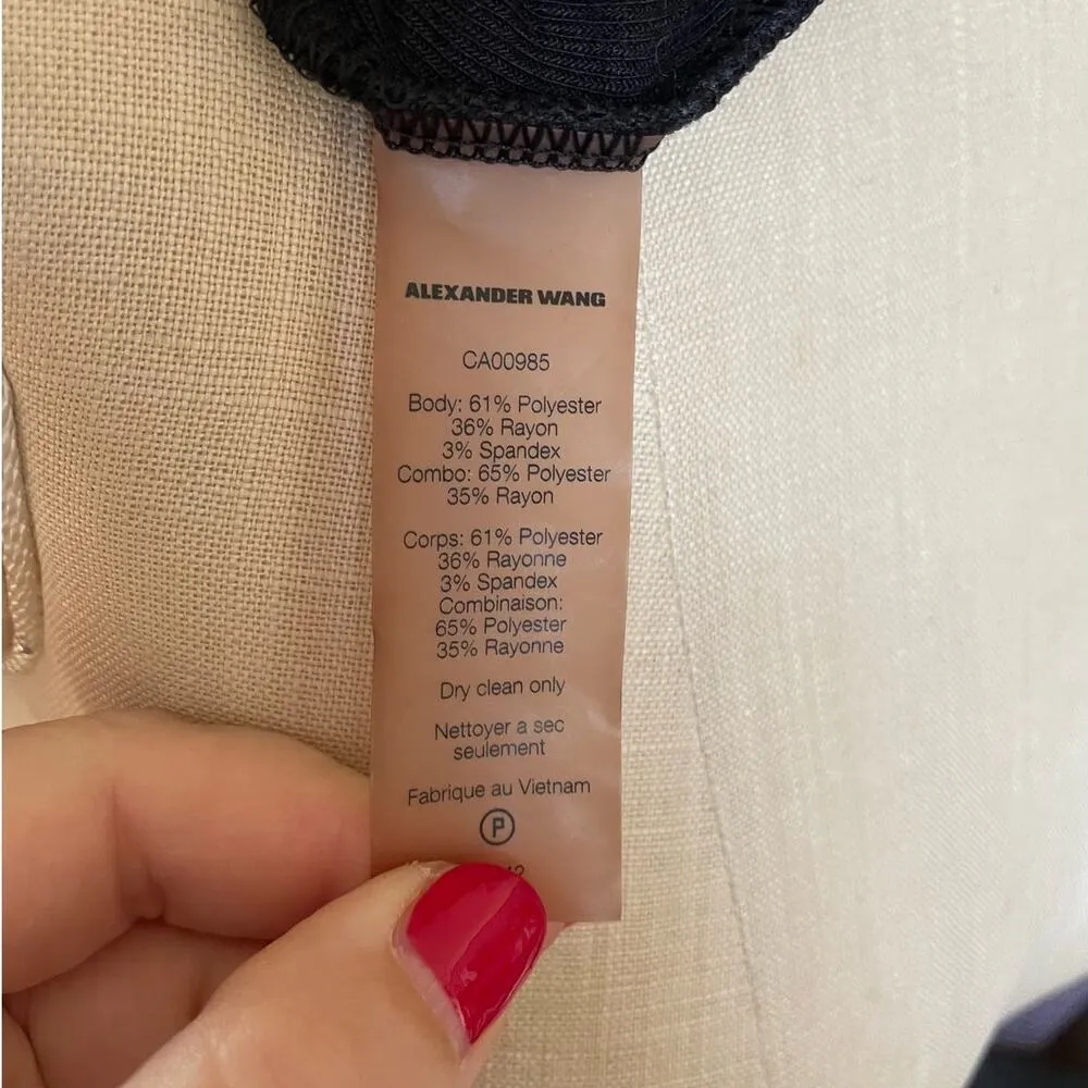 T Alexander Wang Black Laser Cut Stretch Sleeveless Tank Top Size Medium - Image 7