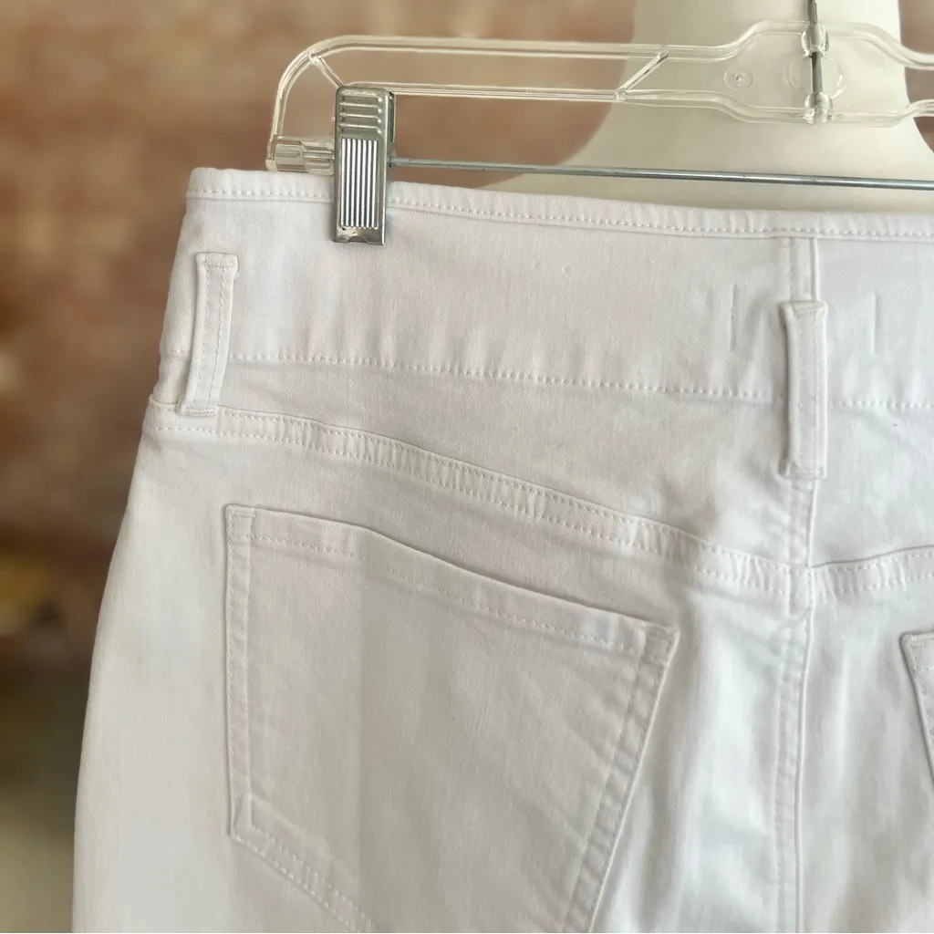 NYDJ Denim Skirt High Waist A-line Stretch Optic White  NWOT 8 Classic Lift Tuck - Image 11